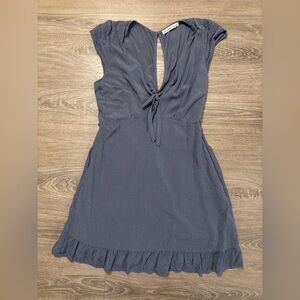 Abercrombie and Fitch Slate Blue Plunge Mini Dress sz M Medium